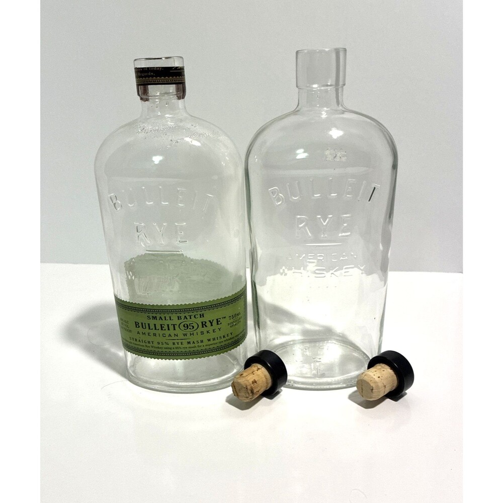 EMPTY 95 RYE FRONTIER WHISKEY BOTTLE WITH CORK TOP (2)